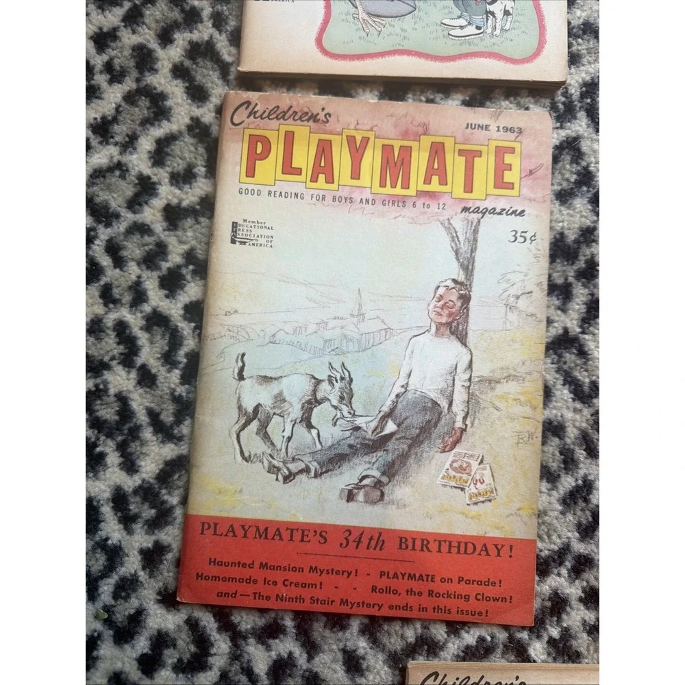 VTG Lot of 8 Children's Playmate Magazines 1962-65 Puzzles Great Pics Ephemera